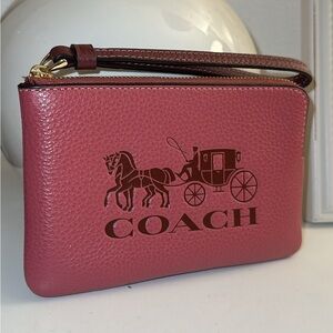 COACH Zip Wristlet With Horse And Carriage
